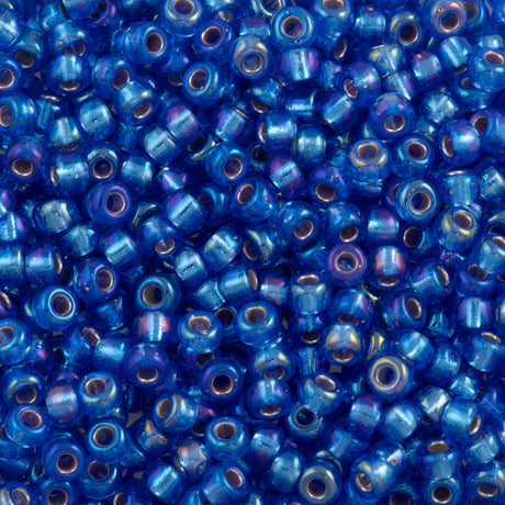 Miyuki Round Seed Beads 8/0 Silver Lined Sapphire AB (1019)