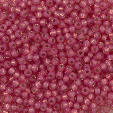 Miyuki Round Seed Bead 8/0 Silver Lined Dyed Dark Tea Rose 22g Tube (645)