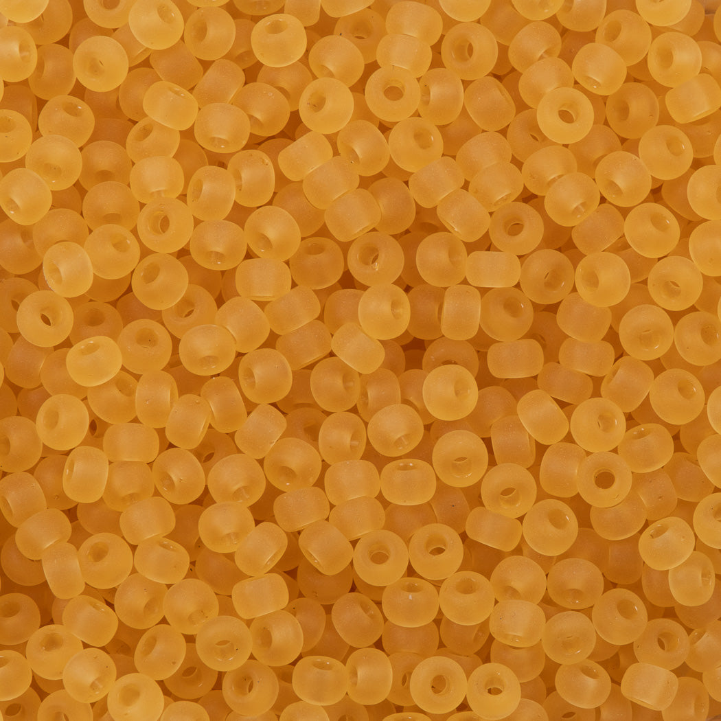 Miyuki Round Seed Bead 8/0 Matte Transparent Light Amber (132F)