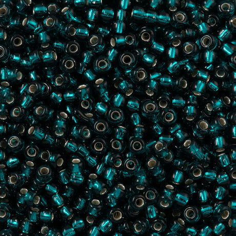 Miyuki Round Seed Bead 8/0 Silver Lined Dark Teal (30)