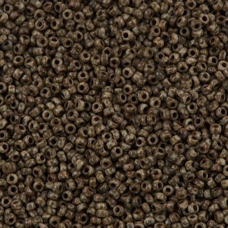 Miyuki Round Seed Bead 11/0 Opaque Brown Picasso (4517)