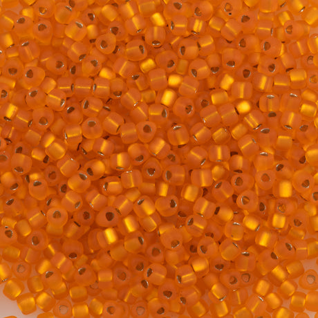 Miyuki Triangle Seed Bead 8/0 Matte Silver Lined Orange (8F)