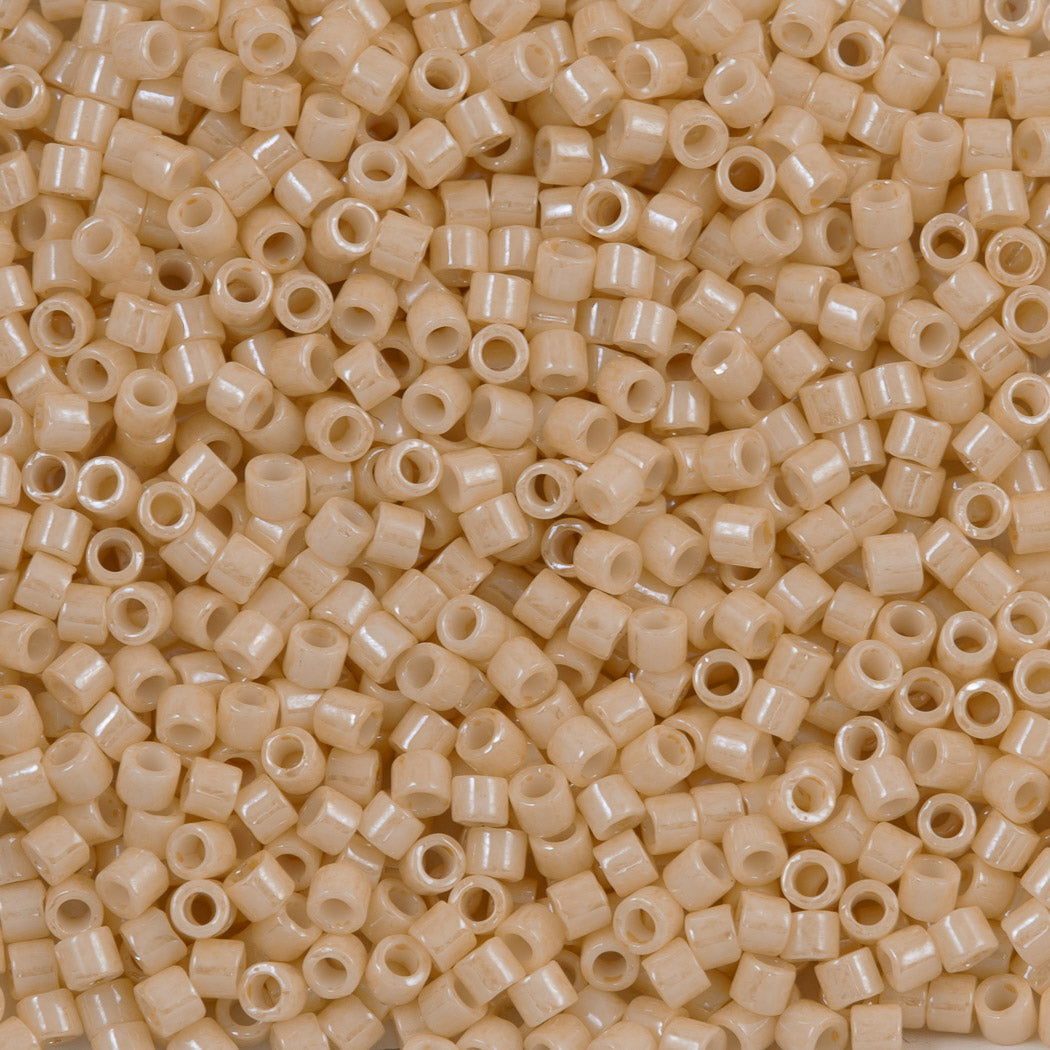 Miyuki Delica Seed Bead 10/0 Opaque Light Tan Luster DBM204