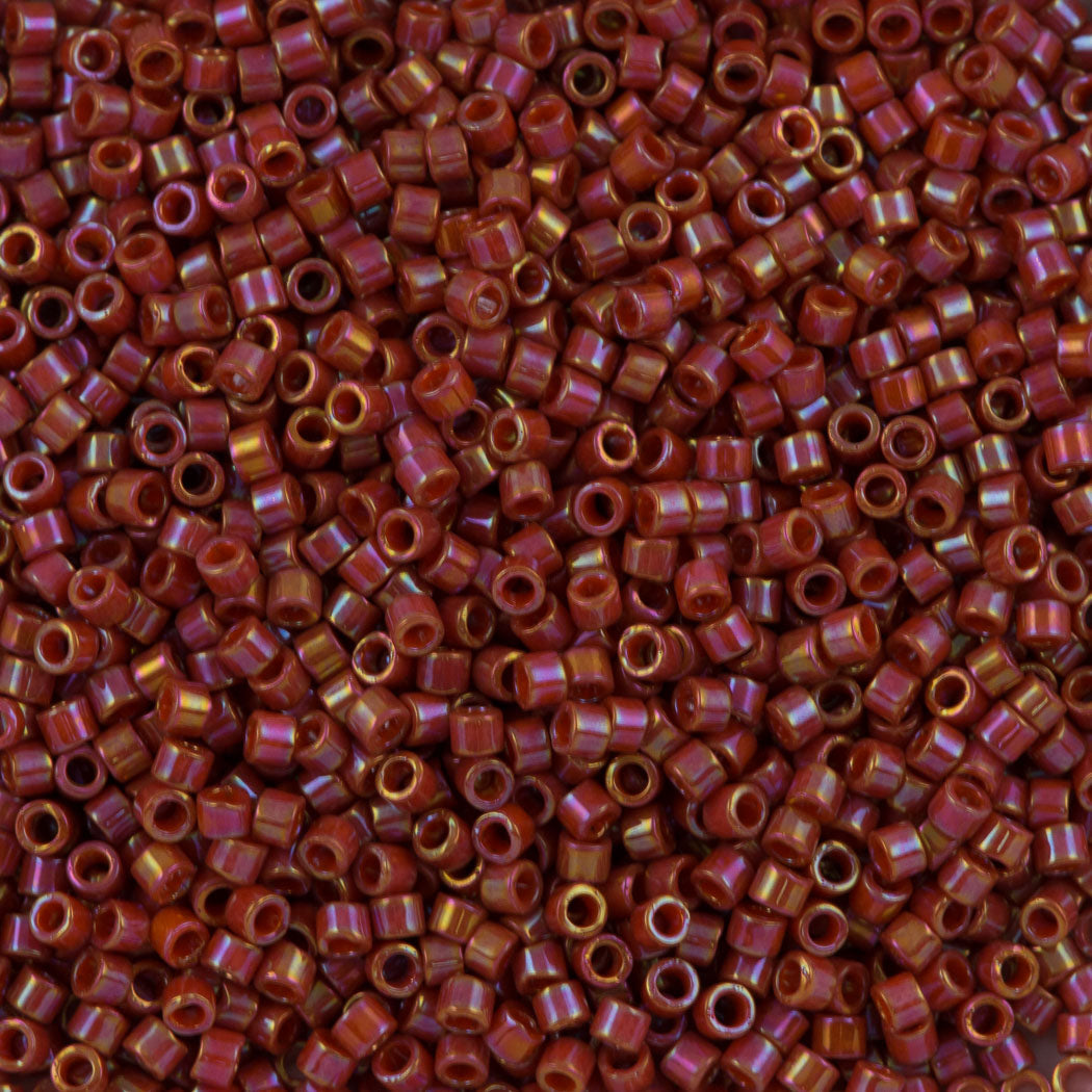 Miyuki Delica Seed Bead 11/0 Opaque Glazed Jujube AB 2-inch Tube DB2275