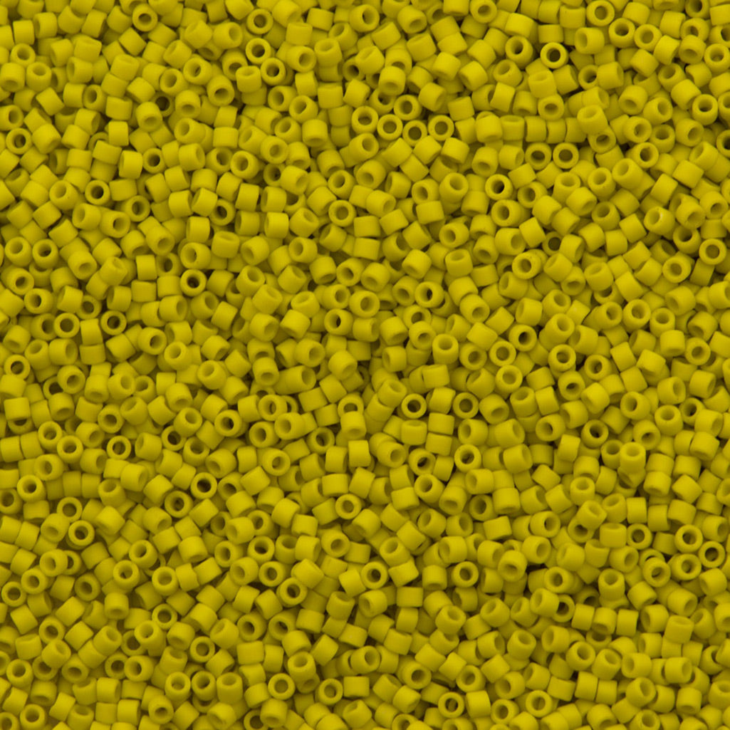 25g Miyuki Delica Seed Bead 11/0 Matte Opaque Glazed Citron DB2283