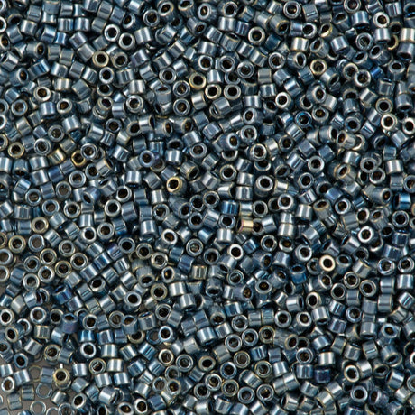 25g Miyuki Delica Seed Bead 11/0 Palladium Plated Blue Gold AB DB544