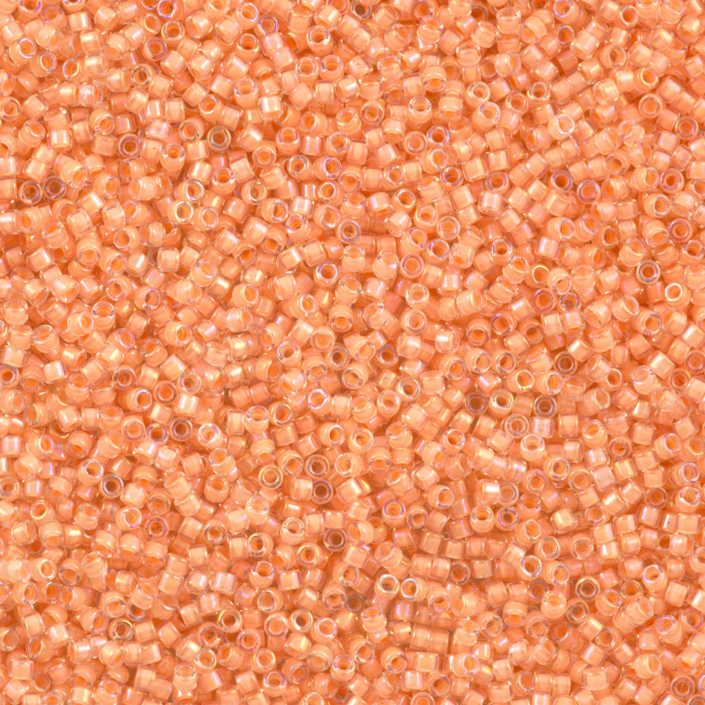 25g Miyuki Delica Seed Bead 11/0 Inside Dyed Color Peach DB67