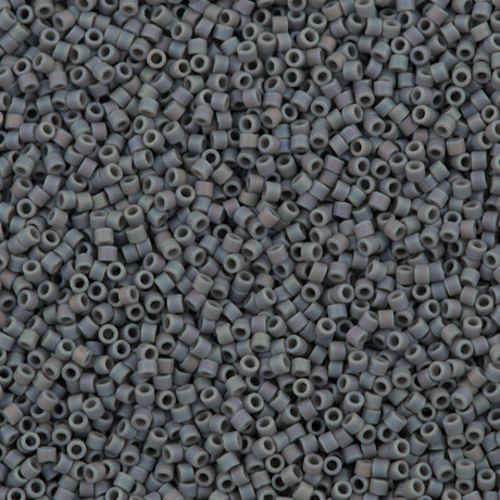 25g Miyuki Delica Seed Bead 11/0 Opaque Grey AB DB882