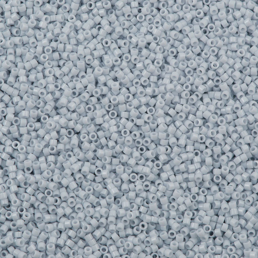 25g Miyuki Delica Seed Bead 11/0 Opaque White Glazed Light Grey Blue DB209