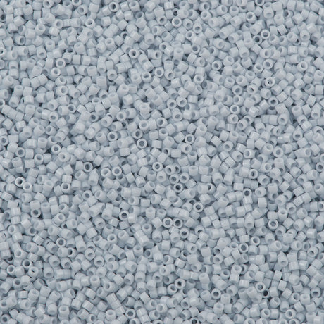 25g Miyuki Delica Seed Bead 11/0 Opaque White Glazed Light Grey Blue DB209