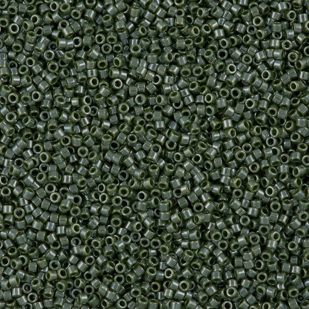 25g Miyuki Delica Seed Bead 11/0 Opaque Luster Avocado Green DB1566