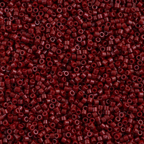 Miyuki Delica Seed Bead 11/0 Opaque Dyed Dark Red 2-inch Tube DB654