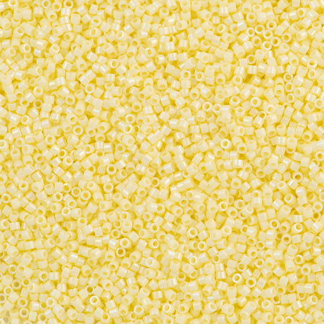 25g Miyuki Delica Seed Bead 11/0 Opaque Luster Whipped Butter AB DB1501