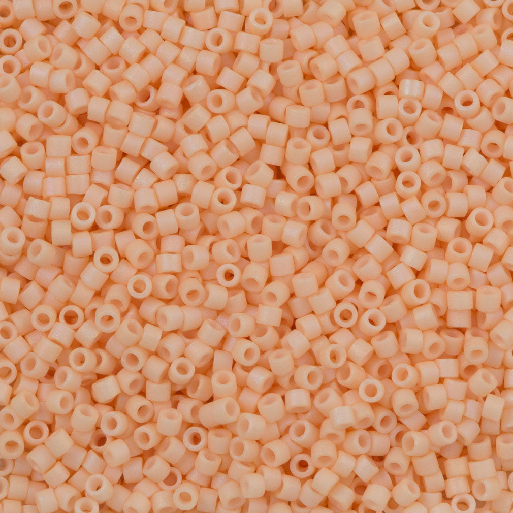 Miyuki Delica Seed Bead 11/0 Opaque Matte Peaches Cream AB 2-inch Tube DB1522