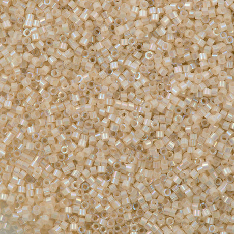 25g Miyuki Delica Seed Bead 11/0 Silk Inside Dyed Pale Apricot AB DB1874