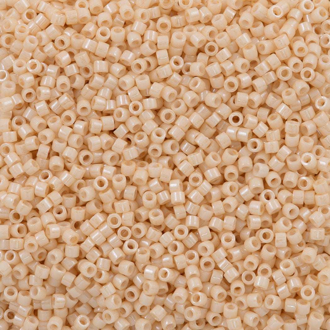 25g Miyuki Delica Seed Bead 11/0 Opaque Light Tan Luster DB204