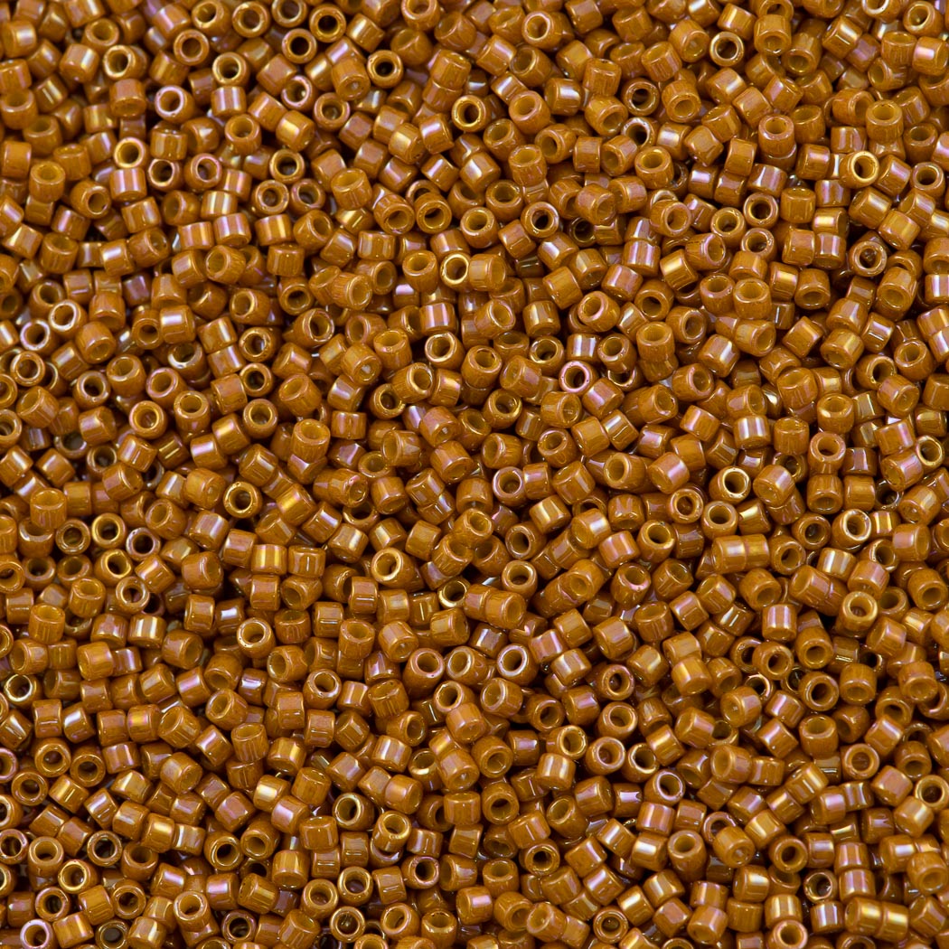 25g Miyuki Delica Seed Bead 11/0 Opaque Glazed Toast AB DB2273