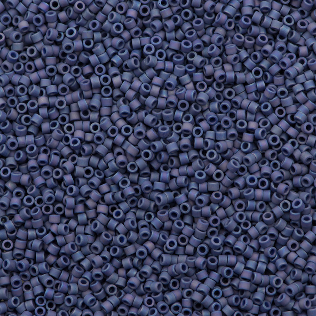 Miyuki Delica Seed Bead 11/0 Matte Opaque Glazed Navy AB 2-inch Tube DB2319