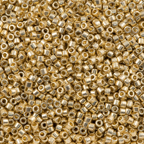 25g Miyuki Delica Seed Bead 11/0 Duracoat Galvanized Pale Gold DB2501