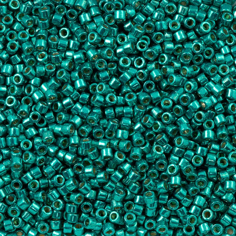 25g Miyuki Delica Seed Bead 11/0 Duracoat Galvanized Dark Aqua Green DB2506