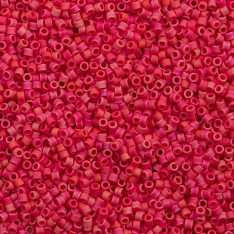 Miyuki Delica Seed Bead 11/0 Matte Opaque Luster Red 2-inch Tube DB362