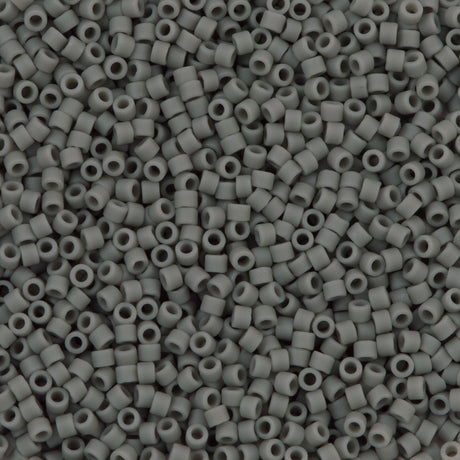 Miyuki Delica Seed Bead 11/0 Matte Opaque Grey 2-inch Tube DB761