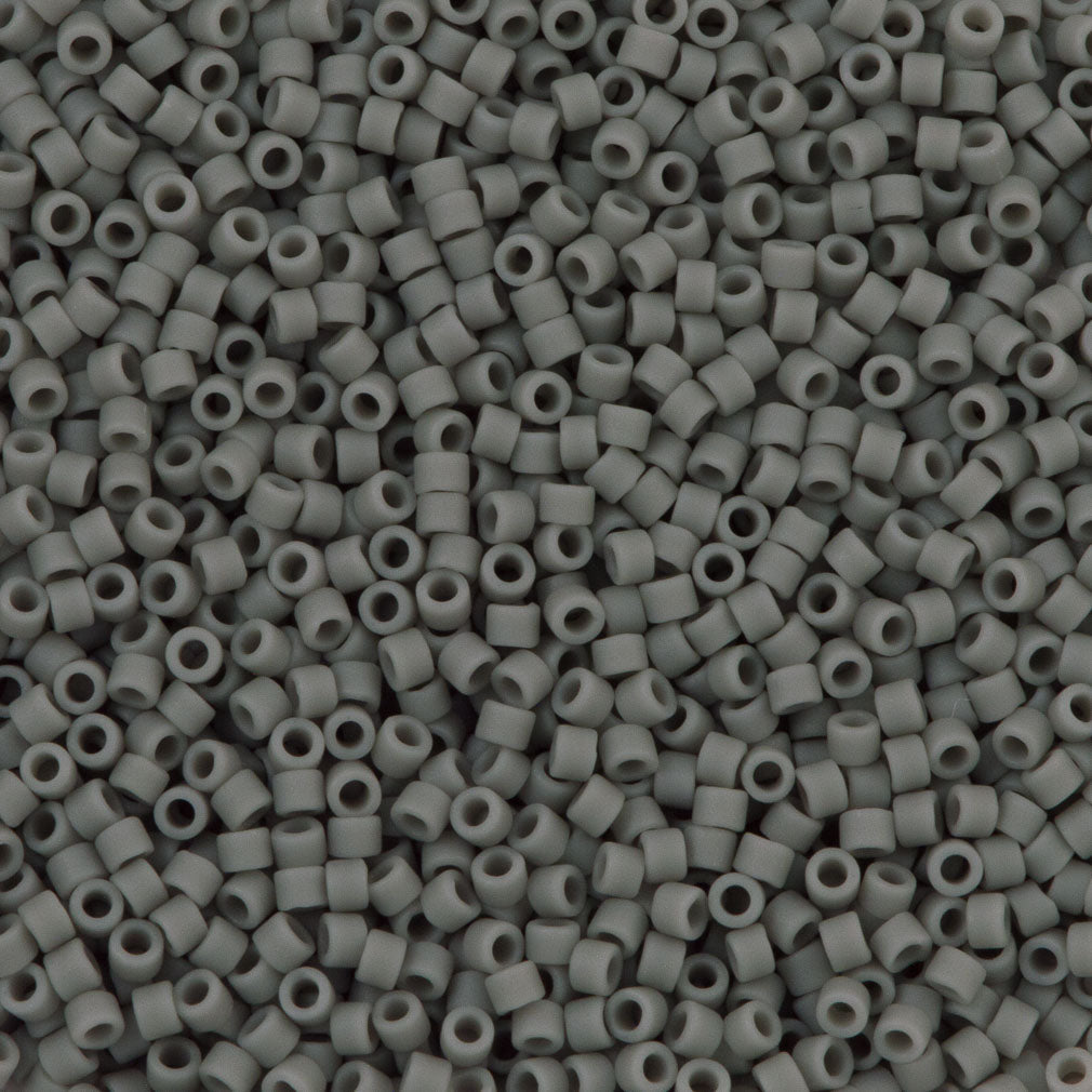 25g Miyuki Delica Seed Bead 11/0 Matte Opaque Grey DB761