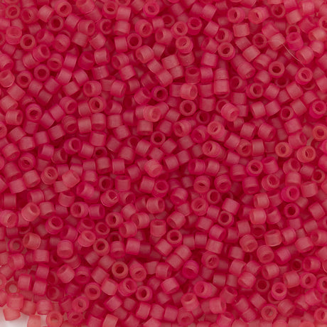 Miyuki Delica Seed Bead 11/0 Matte Transparent Dyed Light Fuchsia 2-inch Tube DB778