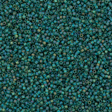 25g Miyuki Delica Seed Bead 11/0 Matte Transparent Dark Green AB DB859