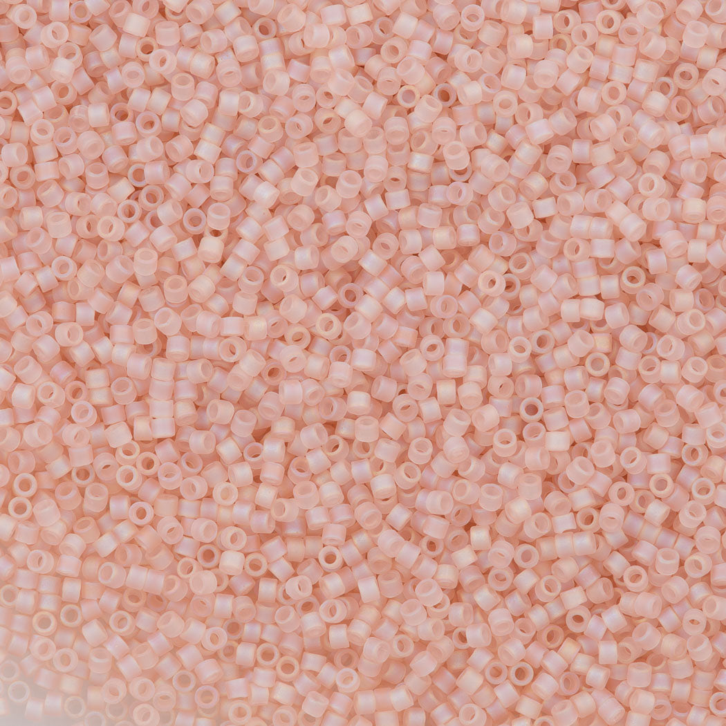 25g Miyuki Delica Seed Bead 11/0 Matte Transparent Peach AB DB868