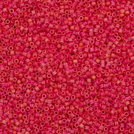 25g Miyuki Delica Seed Bead 11/0 Matte Orange Red AB DB874