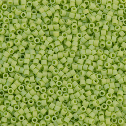 Miyuki Delica Seed Bead 11/0 Matte Opaque Lime AB 2-inch Tube DB876 ...