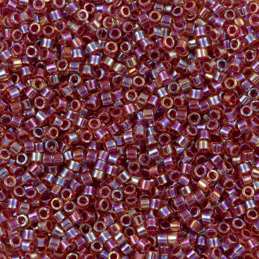 Miyuki Delica Seed Bead 11/0 Inside Dyed Color Dark Topaz AB 7g Tube DB88