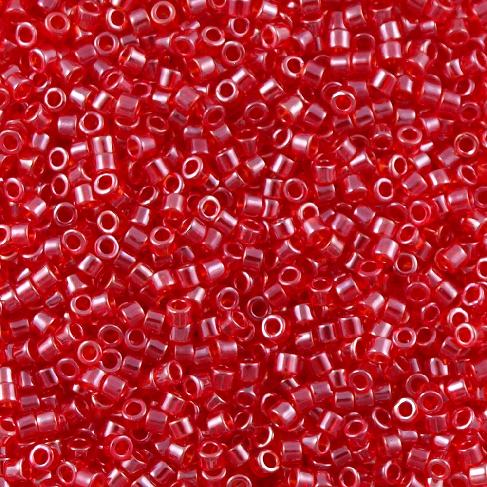 25g Miyuki Delica Seed Bead 11/0 Transparent Strawberry Luster DB98