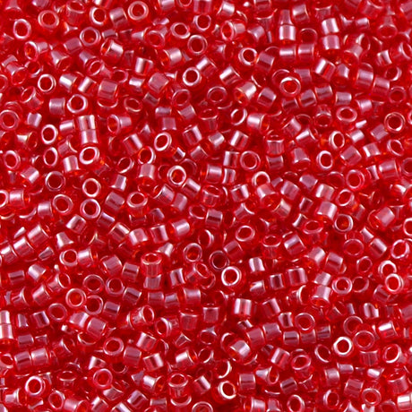 25g Miyuki Delica Seed Bead 11/0 Transparent Strawberry Luster DB98