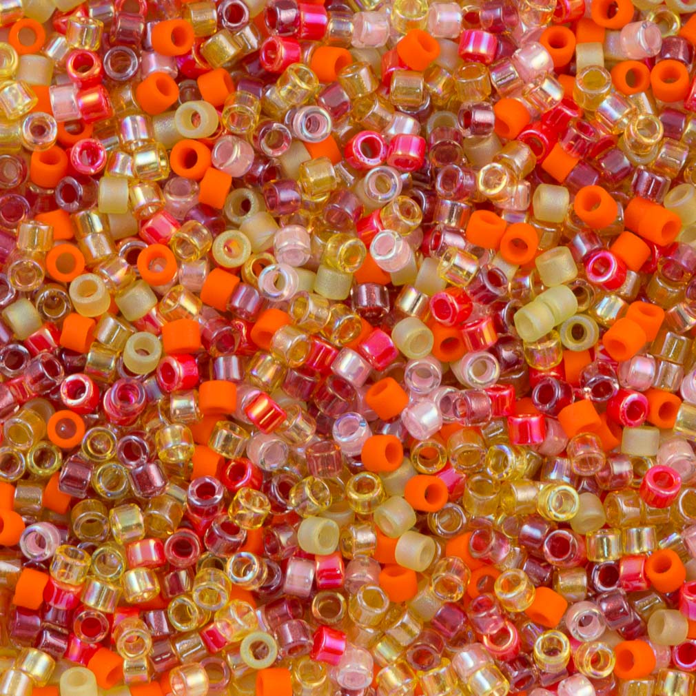 Miyuki Delica Seed Bead 11/0 Mix Tango 2-inch Tube (MIX19)