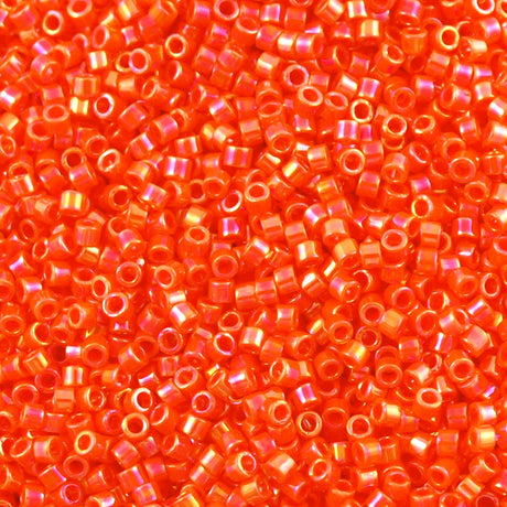 Miyuki Delica Seed Bead 11/0 Opaque Orange AB 2-inch Tube DB161