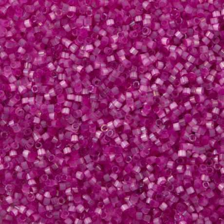 25g Miyuki Delica Seed Bead 11/0 Dyed Fuchsia Silk Satin DB1808