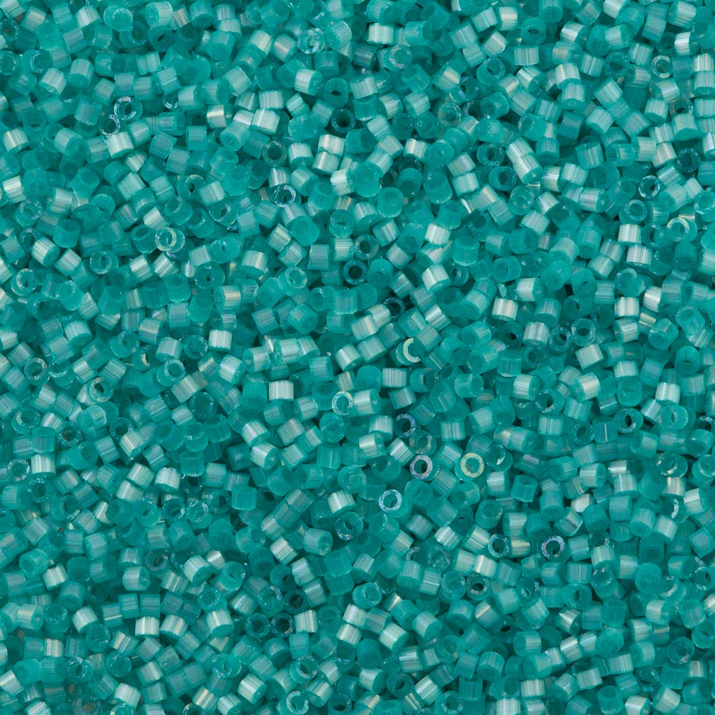 25g Miyuki Delica Seed Bead 11/0 Dyed Light Aqua Green Silk Satin DB1812