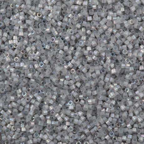 Miyuki Delica Seed Bead 11/0 Silk Inside Dyed Smoke Gray AB 2-inch Tube DB1871