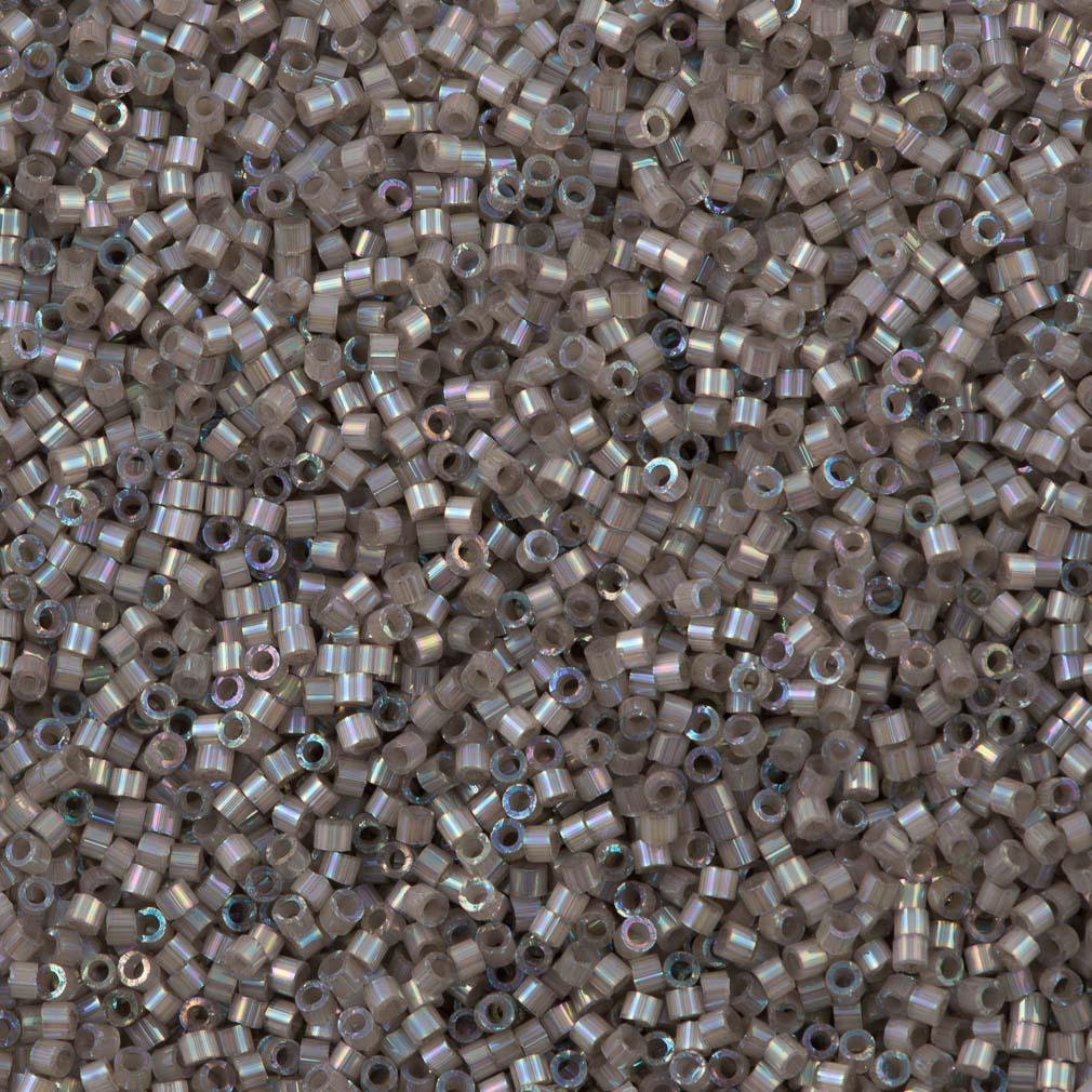 25g Miyuki Delica Seed Bead 11/0 Silk Inside Dyed Pewter AB DB1877