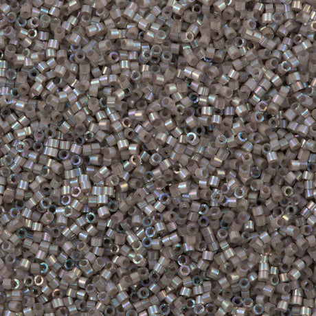 25g Miyuki Delica Seed Bead 11/0 Silk Inside Dyed Pewter AB DB1877