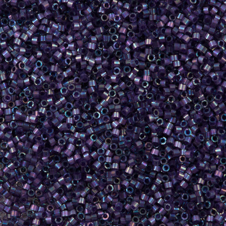 25g Miyuki Delica Seed Bead 11/0 Silk Inside Dyed Dark Orchid AB DB1881