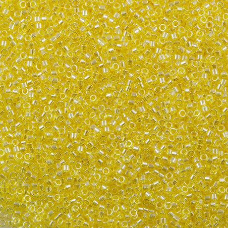 25g Miyuki Delica Seed Bead 11/0 Transparent Yellow Luster DB1886