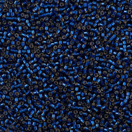 25g Miyuki Delica Seed Bead 11/0 Duracoat Silver Lined Dyed Navy Blue DB2191