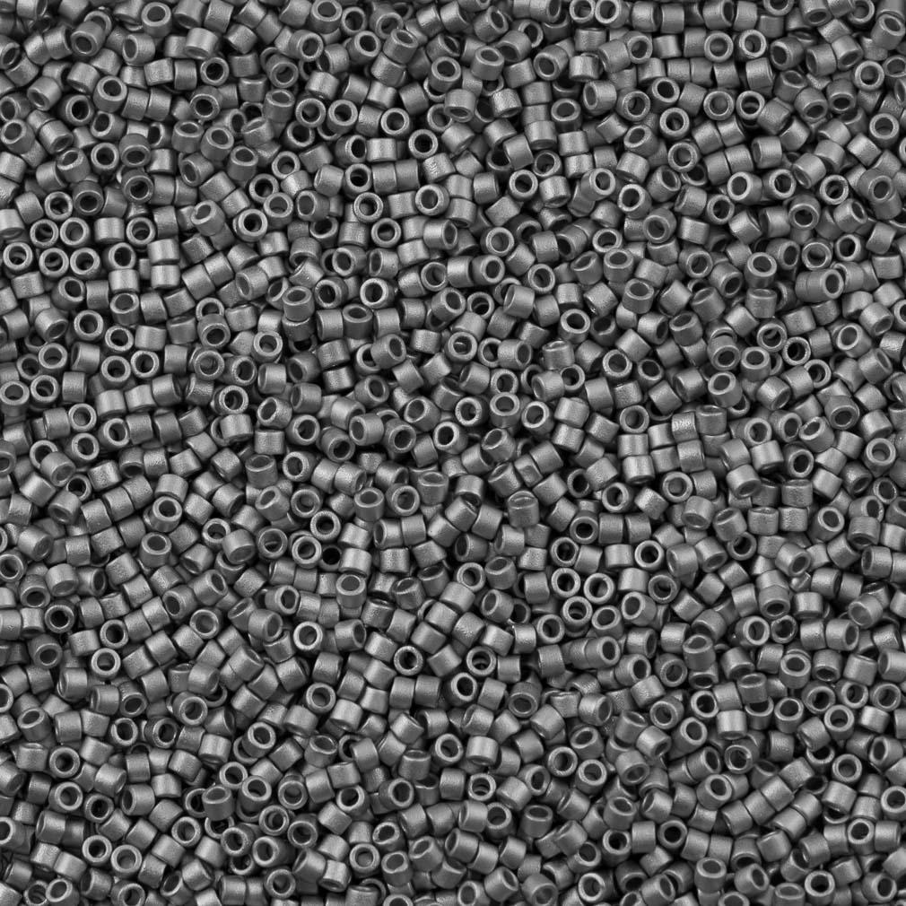 25g Miyuki Delica Seed Bead 11/0 Matte Palladium Plated DB338