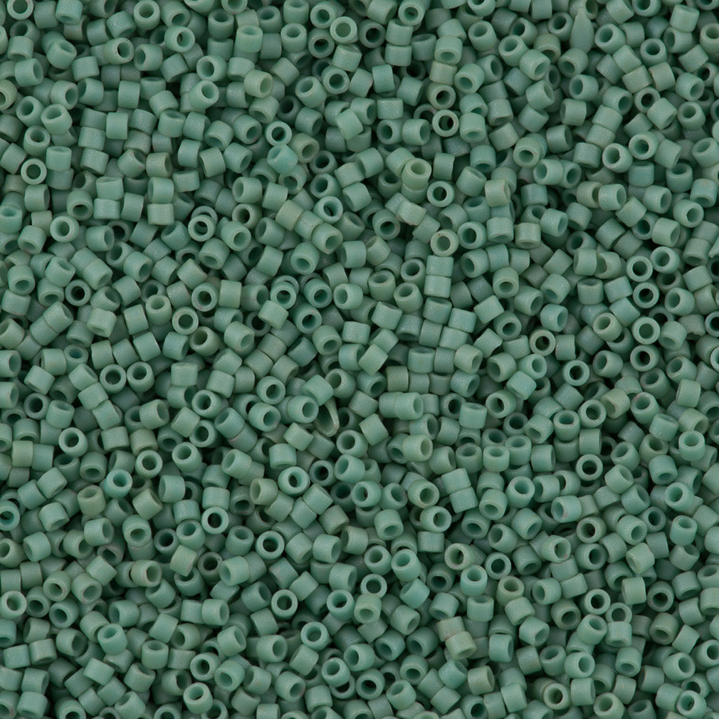 Miyuki Delica Seed Bead 11/0 Matte Opaque Sea Foam Glazed  Luster 2-inch Tube DB374