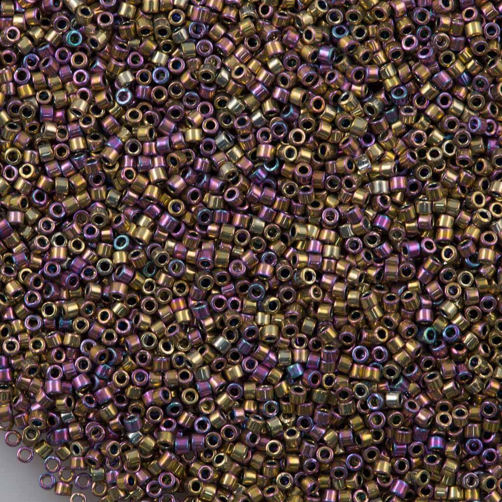 25g Miyuki Delica Seed Bead 11/0 Palladium Plated  Spectrum Gold AB DB541