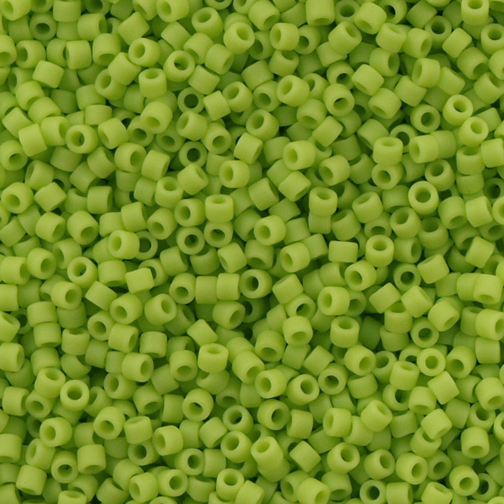 Miyuki Delica Seed Bead 11/0 Matte Opaque Lime 2-inch Tube DB763