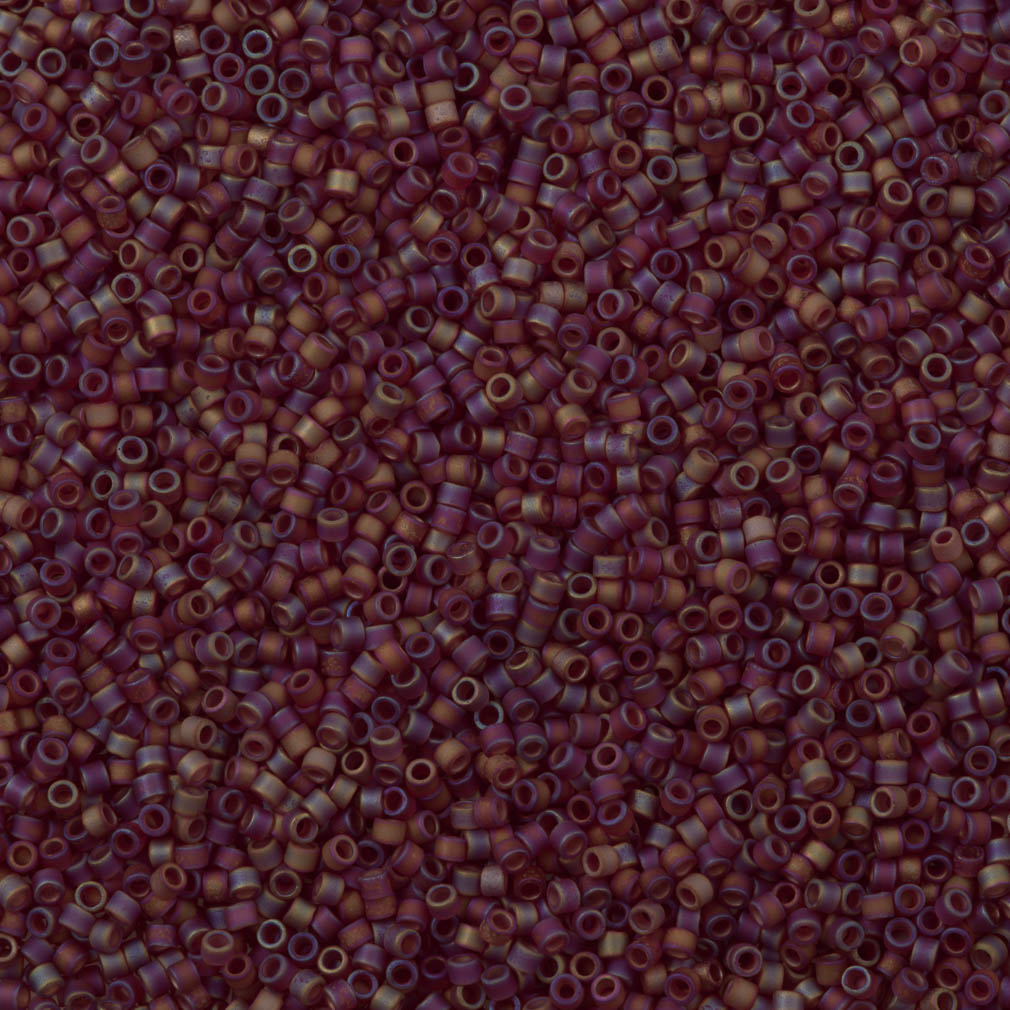 25g Miyuki Delica Seed Bead 11/0 Matte Transparent Ruby AB DB867